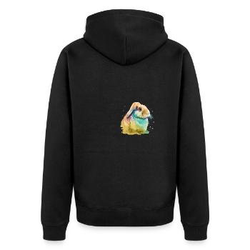 Cute little rabbit For rabbit lovers Colorful - Unisex Premium Organic Zip Hoodie - black - Back - Nico (187cm)
