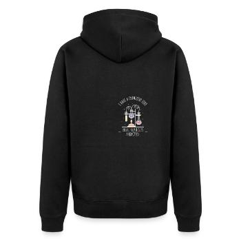 I have a chemistry joke that never causes a reaction - Unisex Premium Organic Zip Hoodie - black - Back - Nico (187cm)