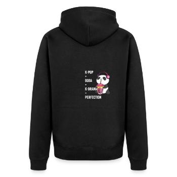 Boba Bubble Tea K-Drama Perfection K-Po coréen - Veste à capuche bio Premium Unisexe - noir - Dos - Nico (187cm)