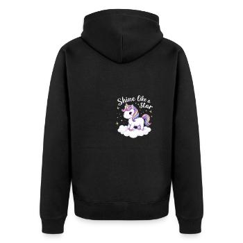 Briller comme une étoile Licorne Inspiration - Veste à capuche bio Premium Unisexe - noir - Dos - Nico (187cm)