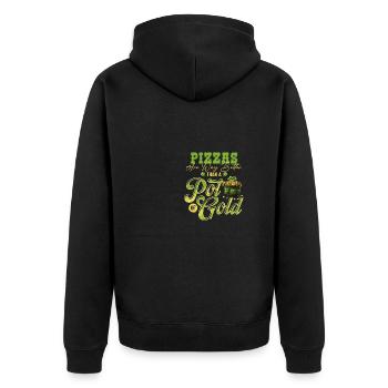 Les pizzas valent mieux qu’un pot de St Patrick en or - Veste à capuche bio Premium Unisexe - noir - Dos - Nico (187cm)