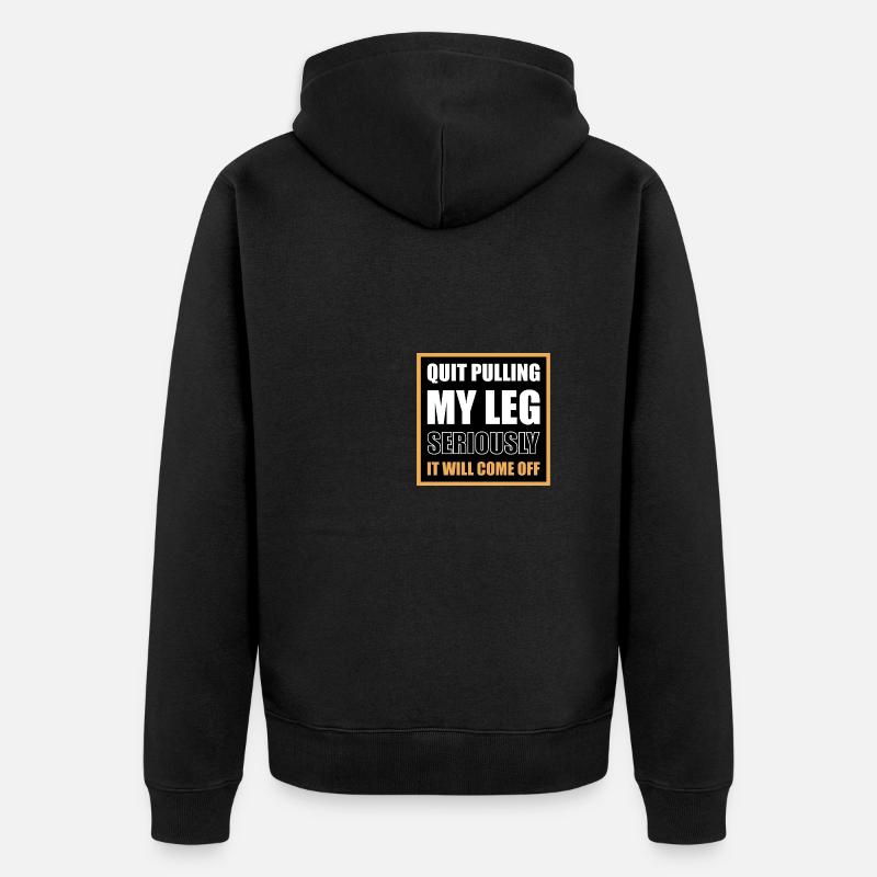 Amputation Amputiert Bein Prothese Geschenk - Unisex Premium Bio Zip Hoodie - Schwarz