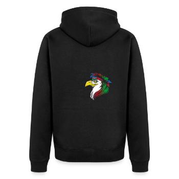 Azerbaijan - Unisex Premium Organic Zip Hoodie - black - Back - Nico (187cm)