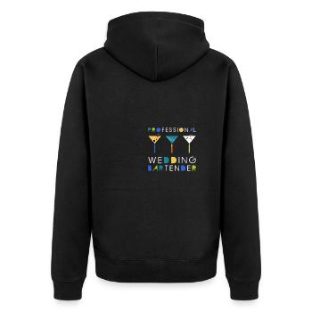 Hochzeit Barkeeper Cocktail Longdrink Geschenk - Unisex Premium Bio Zip Hoodie - Schwarz - Hinten - Nico (187cm)