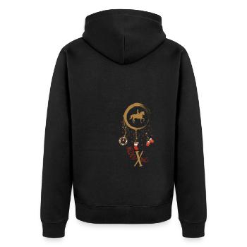 Dressurreiten Weihnachten Weihnachtstraumfänger - Unisex Premium Bio Zip Hoodie - Schwarz - Hinten - Nico (187cm)