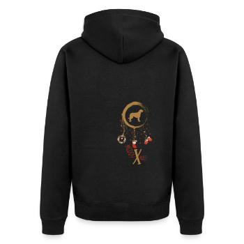Irish Wolfhound Weihnachten Weihnachtstraumfänger - Unisex Premium Bio Zip Hoodie - Schwarz - Hinten - Nico (187cm)