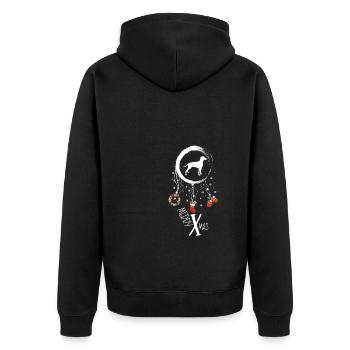 Weimaraner Weihnachten Weihnachtstraumfänger - Unisex Premium Bio Zip Hoodie - Schwarz - Hinten - Nico (187cm)