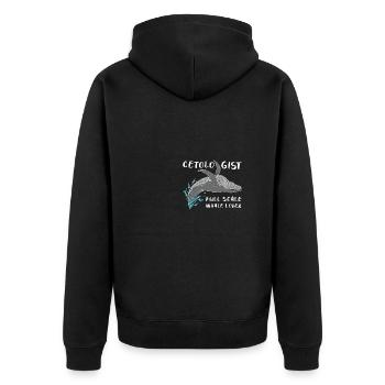 Wal Meer Geschenk Ozean Geschenk - Unisex Premium Bio Zip Hoodie - Schwarz - Hinten - Nico (187cm)
