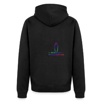 Hochzeit Barkeeper Cocktail Longdrink Geschenk - Unisex Premium Bio Zip Hoodie - Schwarz - Hinten - Nico (187cm)