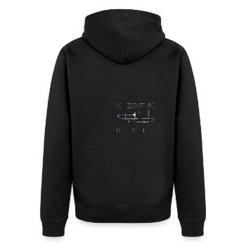 Posaune Orchester Geschenk Instrument - Unisex Premium Bio Zip Hoodie - Schwarz - Hinten - Nico (187cm)