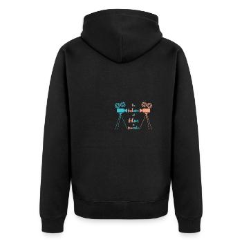 Regisseur Film Filmcrew Geschenk - Unisex Premium Bio Zip Hoodie - Schwarz - Hinten - Nico (187cm)
