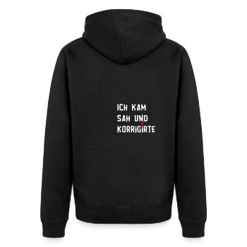Lateinlehrer Student Schüler Geschenk - Unisex Premium Bio Zip Hoodie - Schwarz - Hinten - Nico (187cm)