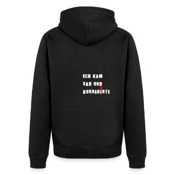 Lateinlehrer Student Schüler Geschenk - Unisex Premium Bio Zip Hoodie - Schwarz - Hinten - Nico (187cm)