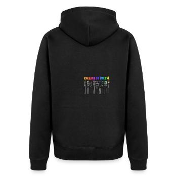 Maler Handwerker Beruf Spruch Geschenk - Unisex Premium Bio Zip Hoodie - Schwarz - Hinten - Nico (187cm)