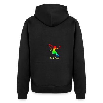 Zahnarzt Zahnarzthelferin Zahnfee I Geschenk - Unisex Premium Bio Zip Hoodie - Schwarz - Hinten - Nico (187cm)
