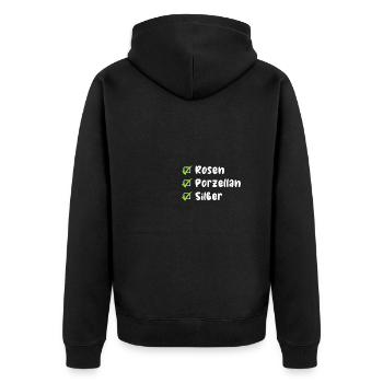 Silberne Hochzeit Jubiläum Geschenk - Unisex Premium Bio Zip Hoodie - Schwarz - Hinten - Nico (187cm)