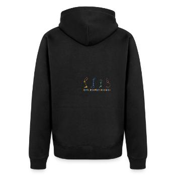 Prothese Amputiert Behinderung Geschenk - Unisex Premium Bio Zip Hoodie - Schwarz - Hinten - Nico (187cm)