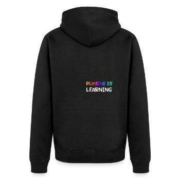 Lehrer Lehrkraft Schüler Professor Geschenk - Unisex Premium Bio Zip Hoodie - Schwarz - Hinten - Nico (187cm)
