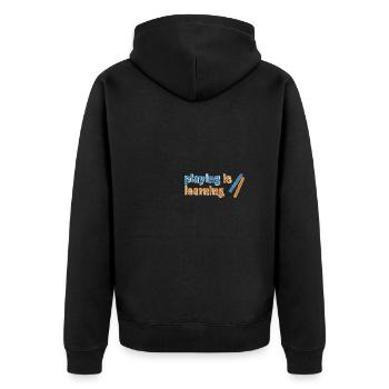 Lehrer Lehrkraft Schüler Professor Geschenk - Unisex Premium Bio Zip Hoodie - Schwarz - Hinten - Nico (187cm)