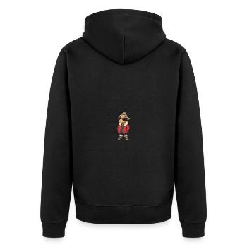 Kamel Winter Comic - Unisex Premium Bio Zip Hoodie - Schwarz - Hinten - Nico (187cm)