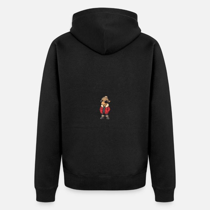 Kamel Winter Comic - Unisex Premium Bio Zip Hoodie - Schwarz