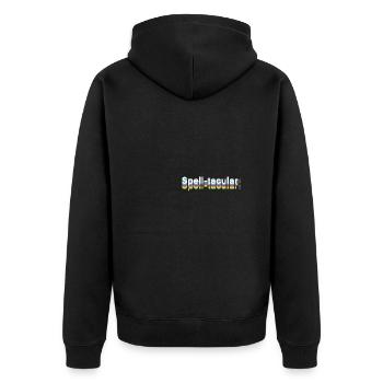 Funny Dyslexia Dyslexia Saying Gift - Unisex Premium Organic Zip Hoodie - black - Back - Nico (187cm)