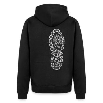 Restez rouge sauvage - Veste à capuche bio Premium Unisexe - noir - Dos - Nico (187cm)