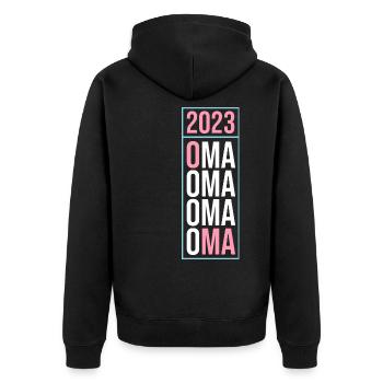Großmutter 2023 Schwanger Werdende Oma - Unisex Premium Bio Zip Hoodie - Schwarz - Hinten - Nico (187cm)