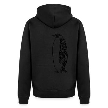 Tatouage tribal de pingouin - Veste à capuche bio Premium Unisexe - noir - Dos - Nico (187cm)