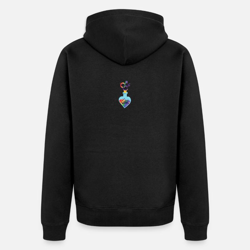 Bouteille Love Wins - Veste à capuche bio Premium Unisexe - noir