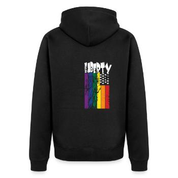 Pride Month LGBTQ Liberty with Statue of Liberty - Unisex Premium Organic Zip Hoodie - black - Back - Nico (187cm)