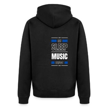 manger de la musique de sommeil répéter l’idée de cadeau disant - Veste à capuche bio Premium Unisexe - noir - Dos - Nico (187cm)