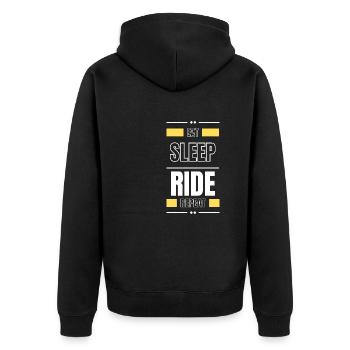 eat sleep ride repeat gift idea saying bike - Unisex Premium Organic Zip Hoodie - black - Back - Nico (187cm)