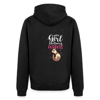 Cute Women Weasel juste une fille qui aime les furets - Veste à capuche bio Premium Unisexe - noir - Dos - Nico (187cm)