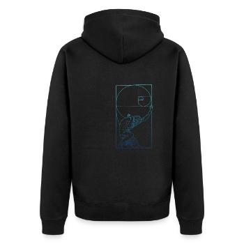 Fibonacci Geomterie Spirale Mathe Lehrer Kunst - Unisex Premium Bio Zip Hoodie - Schwarz - Hinten - Nico (187cm)