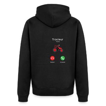 appel du tracteur - Veste à capuche bio Premium Unisexe - noir - Dos - Nico (187cm)