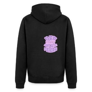 Party Ronny - Unisex Premium Bio Zip Hoodie - Schwarz - Hinten - Nico (187cm)