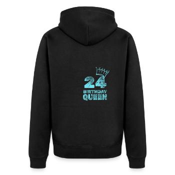 24 - Unisex Premium Bio Zip Hoodie - Schwarz - Hinten - Nico (187cm)