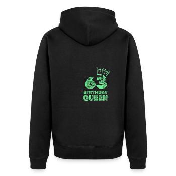 Geburtstag 63 - Unisex Premium Bio Zip Hoodie - Schwarz - Hinten - Nico (187cm)