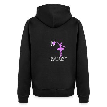 liebe Ballett tanzen Ballett-Tänzerin Geschenkidee - Unisex Premium Bio Zip Hoodie - Schwarz - Hinten - Nico (187cm)