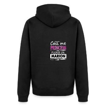 Je m’appelle Marion Princess Marion Gift Idea - Veste à capuche bio Premium Unisexe - noir - Dos - Nico (187cm)