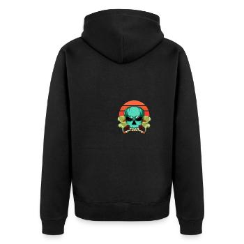 Crâne fumant Personne en mauvaise santé. Poison - Veste à capuche bio Premium Unisexe - noir - Dos - Nico (187cm)