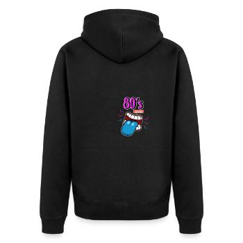 80s forever 80s symbol gift - Unisex Premium Organic Zip Hoodie - black - Back - Nico (187cm)