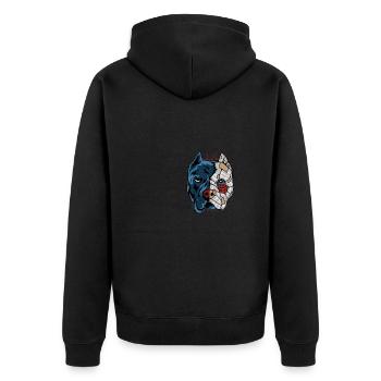 Pitbull robot chien parent. Cadeau - Veste à capuche bio Premium Unisexe - noir - Dos - Nico (187cm)