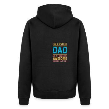 Stolzer Vater Liebevoller Vater Gift - Unisex Premium Bio Zip Hoodie - Schwarz - Hinten - Nico (187cm)