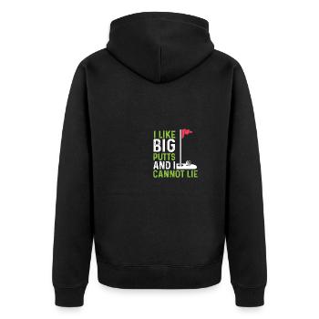 Wie große Putts Hobbyist Gift - Unisex Premium Bio Zip Hoodie - Schwarz - Hinten - Nico (187cm)