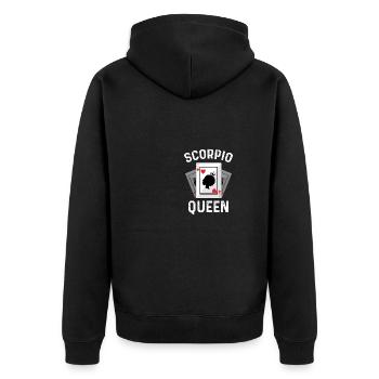 Skorpion -Königin Leidenschaftlich Gift - Unisex Premium Bio Zip Hoodie - Schwarz - Hinten - Nico (187cm)