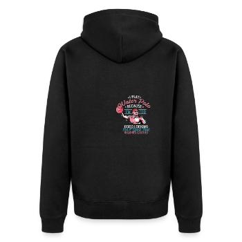 Zu gut aussehend Passende Person Geschenk - Unisex Premium Bio Zip Hoodie - Schwarz - Hinten - Nico (187cm)