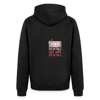 Retired Mailman Postman Gift - Unisex Premium Organic Zip Hoodie - black - Back - Nico (187cm)
