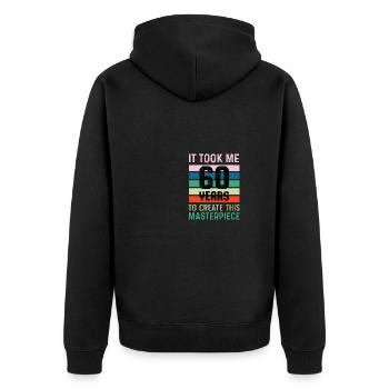 Dieses Meisterwerk Anmutiger Opa Gift - Unisex Premium Bio Zip Hoodie - Schwarz - Hinten - Nico (187cm)